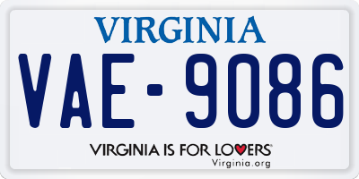 VA license plate VAE9086