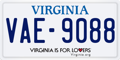 VA license plate VAE9088