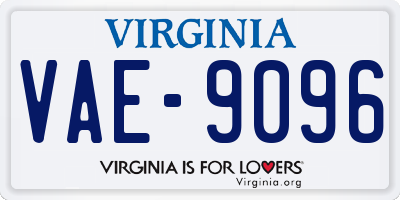 VA license plate VAE9096