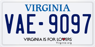 VA license plate VAE9097