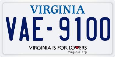 VA license plate VAE9100