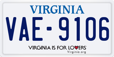VA license plate VAE9106