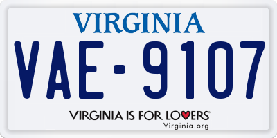 VA license plate VAE9107