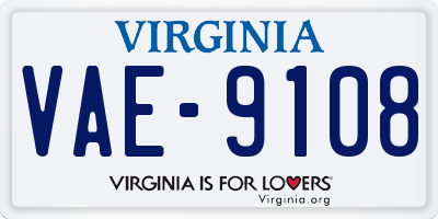 VA license plate VAE9108