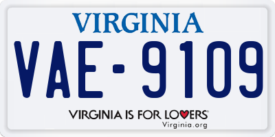 VA license plate VAE9109