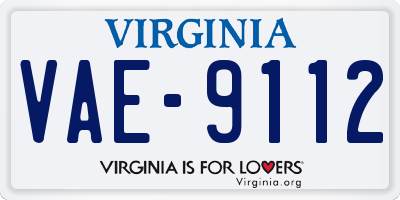 VA license plate VAE9112
