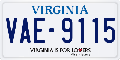 VA license plate VAE9115