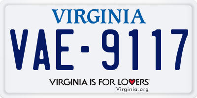VA license plate VAE9117