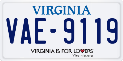 VA license plate VAE9119