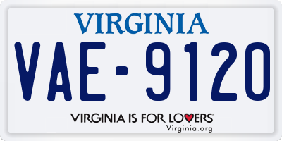 VA license plate VAE9120