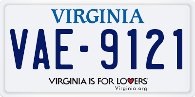 VA license plate VAE9121