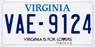 VA license plate VAE9124