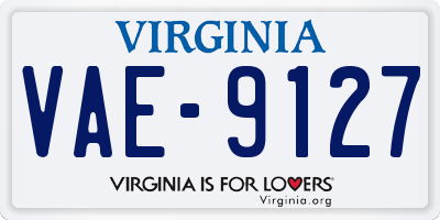VA license plate VAE9127