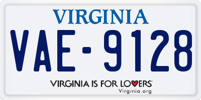 VA license plate VAE9128