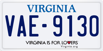 VA license plate VAE9130