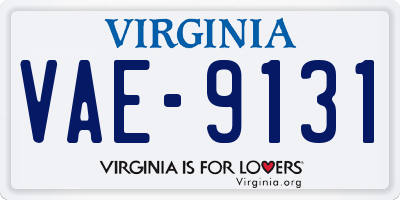VA license plate VAE9131