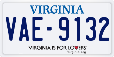 VA license plate VAE9132
