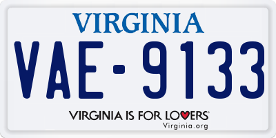 VA license plate VAE9133