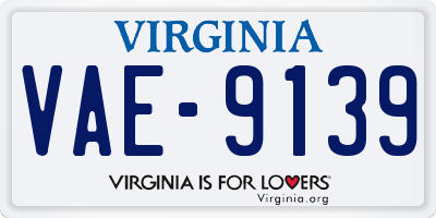 VA license plate VAE9139