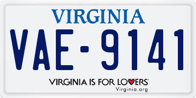 VA license plate VAE9141