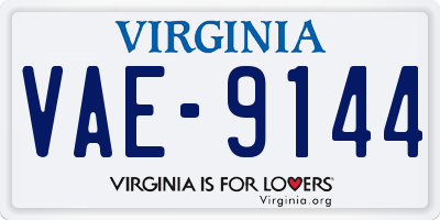 VA license plate VAE9144