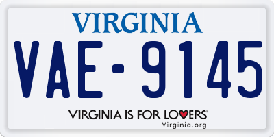 VA license plate VAE9145