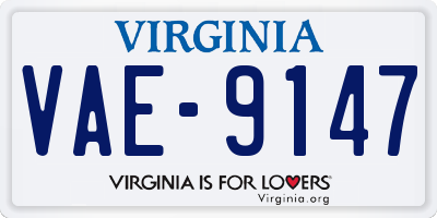 VA license plate VAE9147