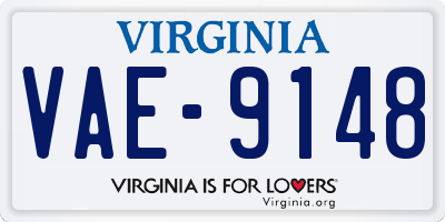 VA license plate VAE9148