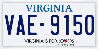 VA license plate VAE9150