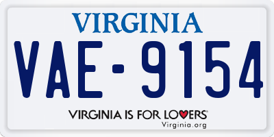 VA license plate VAE9154