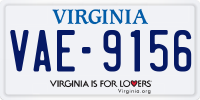 VA license plate VAE9156