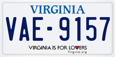 VA license plate VAE9157