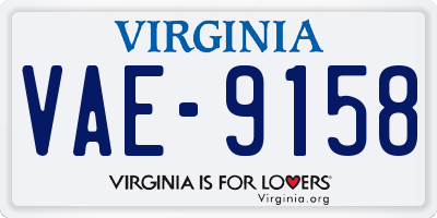 VA license plate VAE9158