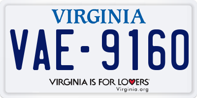 VA license plate VAE9160