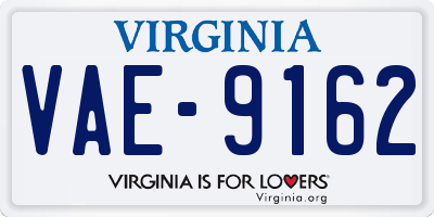 VA license plate VAE9162