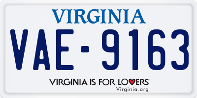 VA license plate VAE9163