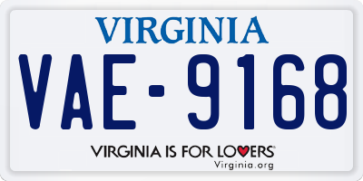 VA license plate VAE9168