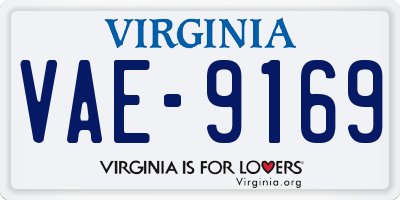 VA license plate VAE9169