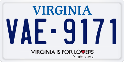 VA license plate VAE9171