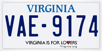 VA license plate VAE9174
