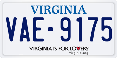 VA license plate VAE9175