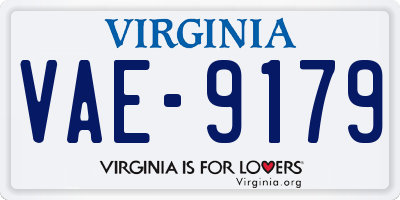 VA license plate VAE9179