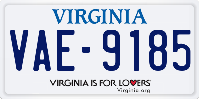 VA license plate VAE9185