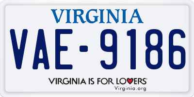VA license plate VAE9186