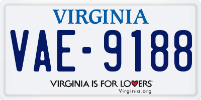 VA license plate VAE9188