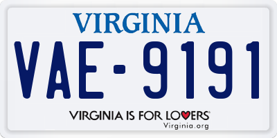 VA license plate VAE9191