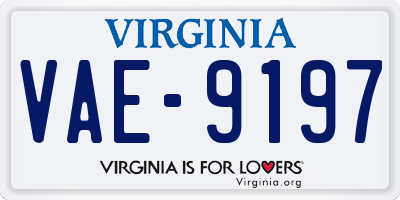 VA license plate VAE9197
