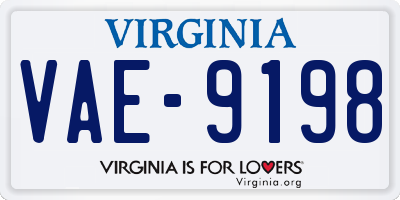 VA license plate VAE9198