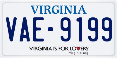 VA license plate VAE9199