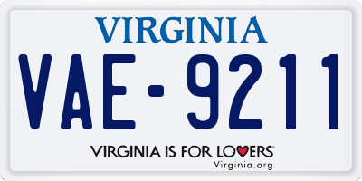 VA license plate VAE9211